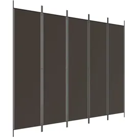 vidaXL 5-tlg. Paravent Braun 250x200 cm Stoff