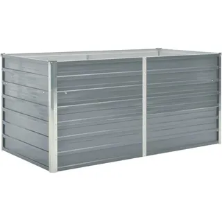 vidaXL Garten-Hochbeet verzinkter Stahl rechteckig 160 x 80 x 77 cm Grau 