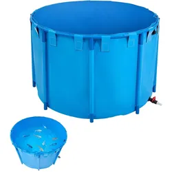 VEVOR Fischteich PVC φ1500x1000mm Fischtank Fischbecken 1700L Koiteich blau