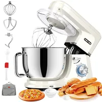 CHeflee Küchenmaschine,2000W Leistungsstarke Knetmaschine, mit Knet-und Rührfunktion 6 Geschwindigkeiten Geräuscharme Teigknetmaschine 8 L Edelstahlschüssel Knethaken & Schneebesen Staubschutzhülle