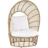 BELIANI Korbsessel aus Rattan und Metall mit Kissen Boho Stil Beige Lido