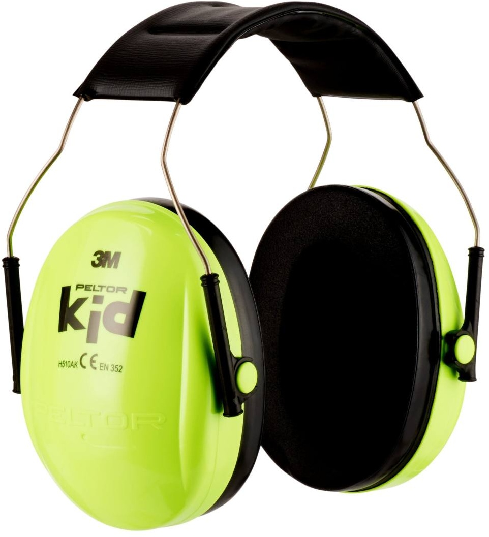3M Peltor Kapselgehörschutz für Kinder H510AK, Neongrün (87 bis 98 dB)