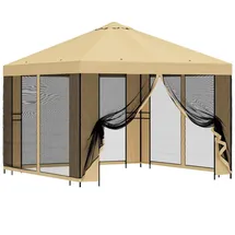vidaXL Garten Pavillon 3 x 3 m inkl. 4 Seitenteile Creme