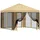 vidaXL Garten Pavillon 3 x 3 m inkl. 4 Seitenteile Creme