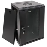 HMF 63309-02 Serverschrank 10 Zoll, 9 HE, Netzwerkschrank, Wandschrank, 10", 31,2 x 30 x 48,3 cm, Voll Montiert, Schwarz