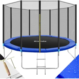 Tectake Garfunky 366 cm inkl. Sicherheitsnetz und Leiter schwarz/blau