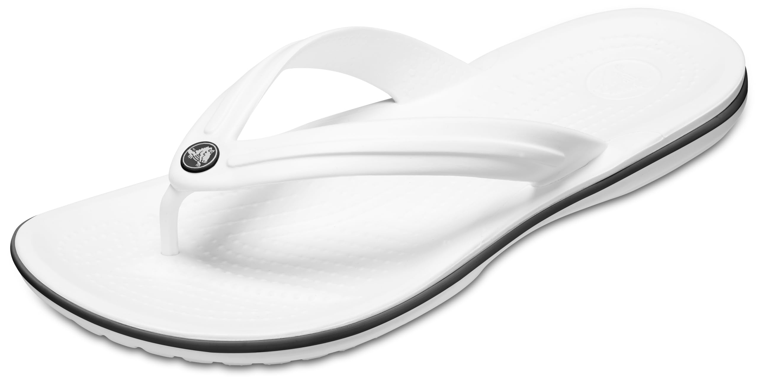 Crocs Crocband Flip-Sandalen – Unisex Flip-Sandalen für Erwachsene – Wasserdichte, schnell trocknende Flip-Flops – Weiß – Größe 38-39