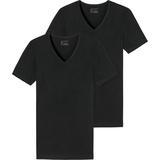 SCHIESSER Herren T-Shirt 2er Pack - Serie "95/5", V-Ausschnitt, S-4XL Schwarz XL