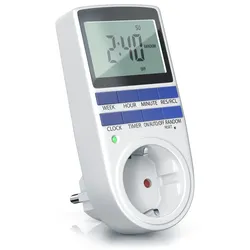BEARWARE Zeitschaltuhr digital - 2,1 LCD-Display 5,3 cm - 3680W - Digital-Zeitschaltuhr mit 10 konfigurierbaren Programmen - Back-Up Reserve-Akku