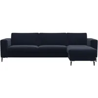 FLEXLUX Ecksofa »Fiore, superbequemer Sitzkomfort durch Kaltschaum im Sitz, L-Form«, breite Armlehnen, Füße Alu+schwarz blau