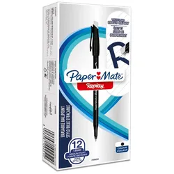 Paper Mate Replay, Clip, Stick-Kugelschreiber, Schwarz, 12 Stück(e), Medium