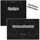 Vestel Herdset Pyrolyse Backofen 78L + Glaskeramikkochfeld 78 cm Zweikreiszone Bräterzone
