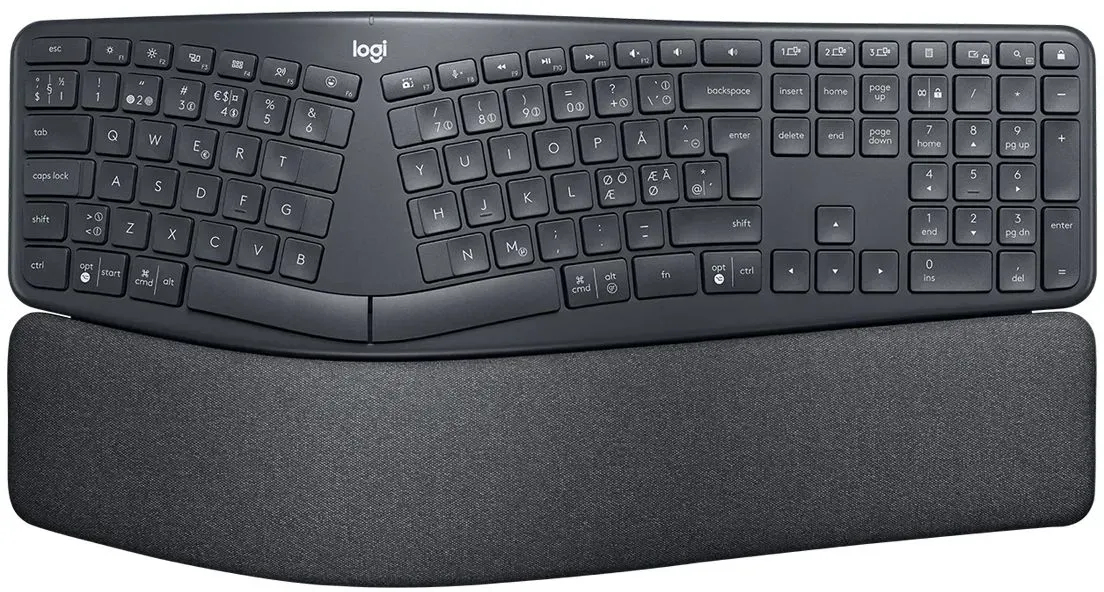 Logitech Ergo K860 Ergonomisch Bluetooth Tastatur - Skandinavisch (QWERTY) - schwarz