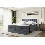 altdecor Boxspringbett OTTA KING - 160x200 - H3/H4 - Dunkelgrau