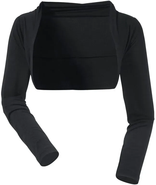 Bolero ANISTON SELECTED, Damen, Gr. 38, schwarz, Jersey, Obermaterial: 95% Viskose, 5% Elasthan, unifarben, figurbetont, normaler Saum, Strickjacken Bolero