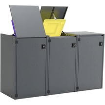 Reinkedesign Mülltonnenbox Boxxi Typ-XD, 3x 120l, Türfarbe Anthrazit