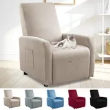 Wasserdichte Sessel Überzug Stretch, Sesselbezuge mit Taschen, All-Inclusive Sesselschoner, Stretch Relaxsessel Bezüge, Elastisch Sesselbezug für Fernsehsessel Relaxsessel Sesselhusse (Hellbraun)
