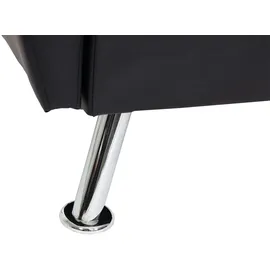 Mendler Schlafcouch Kunstleder 3-Sitzer Schwarz