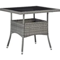 vidaXL 5-tlg. Garten-Essgruppe Grau Poly Rattan und Glas