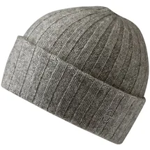 Stetson Strickmütze aus 100% Kaschmirwolle - Einheitsgröße 55-60 cm - unifarbene Umschlagmütze Herbst/Winter grau