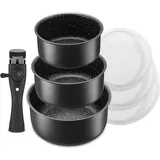 luxuskollektion Kochtopf Set 7-tlg. 3 x Kochtopf + Schmorpfanne