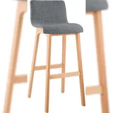 CLP Barhocker Hover 1er gepolstert Buchenholz 40 x 40 x 100 cm Hellgrau