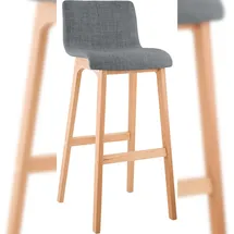 CLP Barhocker Hover 1er gepolstert Buchenholz 40 x 40 x 100 cm Hellgrau
