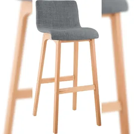 CLP Barhocker Hover 1er gepolstert Buchenholz 40 x 40 x 100 cm Hellgrau
