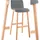 CLP Barhocker Hover 1er gepolstert Buchenholz 40 x 40 x 100 cm Hellgrau