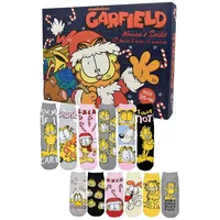 United Labels® Adventskalender Garfield Socken Adventskalender mit 12 Paar kurz und lang bunt