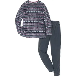 bonprix Fleece Hausanzug, blau, 36/38 (S), Fleece