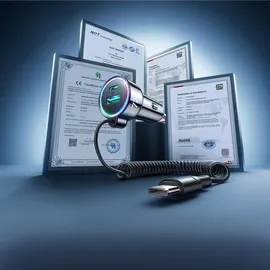 Joyroom Auto-Schnellladegerät 3 in 1 mit USB-Typ-C-Kabel 1,5 m 55 W schwarz (JR-CL07) 3-in-1 1x USB - 1x PD 55W + Type-C cable (black)