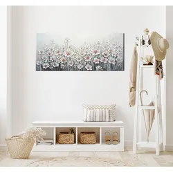 Ölgemälde BÖNNINGHOFF, weiß (farbe bild(er): weiß, rosa), B:140cm H:60cm T:2cm, Canvas, Holz, Bilder, jedes Bild ein Unikat