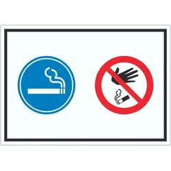 HB-Druck Aufkleber Raucherbereich Boden verboten Symbol A4 (210x297mm)