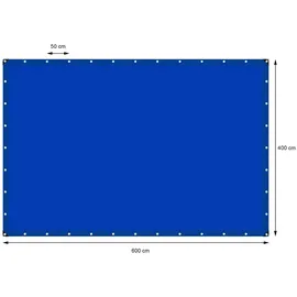 ECD Germany Abdeckplane Gewebeplane mit Ösen 4x6m 24m2 180g/m2 aus Polyethylen Schimmelresistent Wasserdicht - Blau