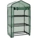 furnicato Mini-Gewächshaus 3 Stufig 69 x 49 x 125 cm grün