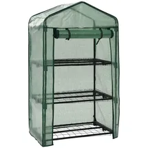 furnicato Mini-Gewächshaus 3 Stufig 69 x 49 x 125 cm grün
