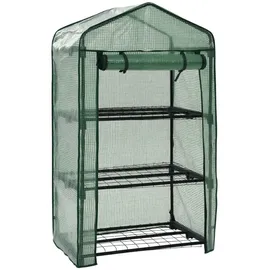 furnicato Mini-Gewächshaus 3 Stufig 69 x 49 x 125 cm grün