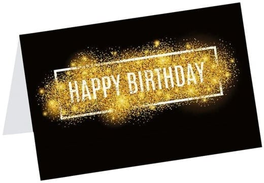 Geburtstagskarte »Happy Birthday Goldglitzer«, LUMA KARTENEDITION, 17.5x11.5 cm