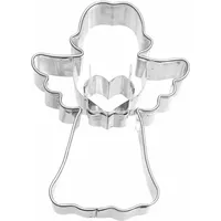 RBV Birkmann Birkmann, Plätzchen-Ausstechform Engel mit Herz, 7 cm, Edelstahl, mit Innenprägung, hochwertige Qualität