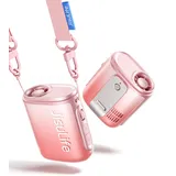 JISULIFE Tragbarer Nackenventilator, Taille Ventilator, bis zu 16 Stunden Arbeiten, Reise Essentials für Mädchen, Geschenk für Frauen(Rosa)