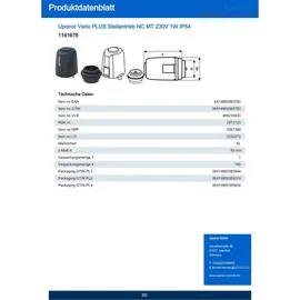 Uponor thermischer Stellantrieb, Thermoantrieb Vario Plus 230V NC, TA230, 1141678