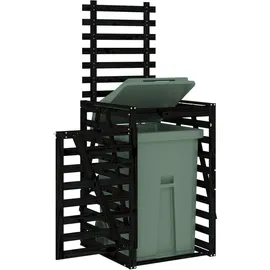 vidaXL Mülltonnenbox Schwarz 84x90x128,5 cm Massivholz Kiefer