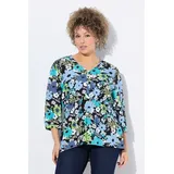 Ulla Popken Longbluse Blüten Schwarz 50/52
