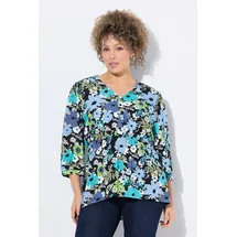 Ulla Popken Longbluse Blüten Schwarz 50/52