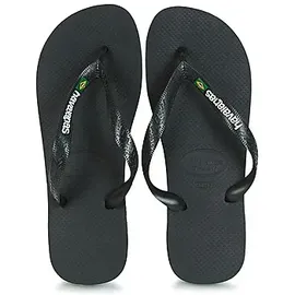 havaianas Brasil Logo Flip-Flops Black/White 23