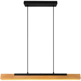 Trio Kerala 1-flg. 90 cm eckig schwarz matt / Holz