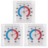 3 Stück Fensterthermometer Aussen Selbstklebend für Fenster Außenbereich