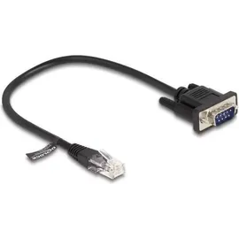 DeLock 88008 RJ45 / Seriell Netzwerkkabel, Patchkabel 0.30m Schwarz