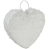Relaxdays Pinata Herz-Form 25 cm x 30 cm x 7,5 cm Weiß